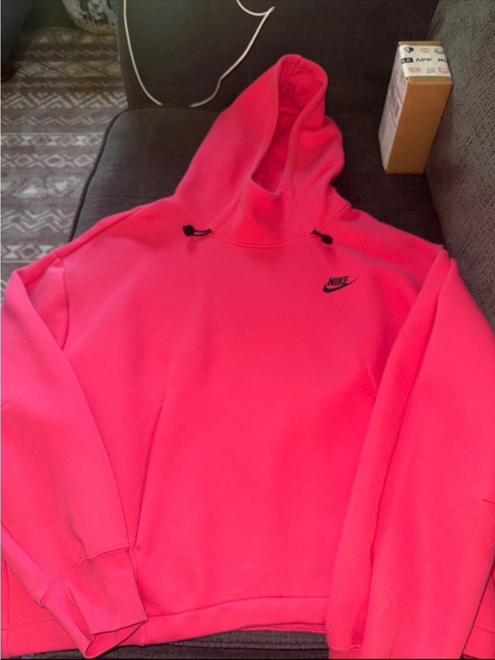 Nike Neon Pink Hoodie with Swoosh Logo